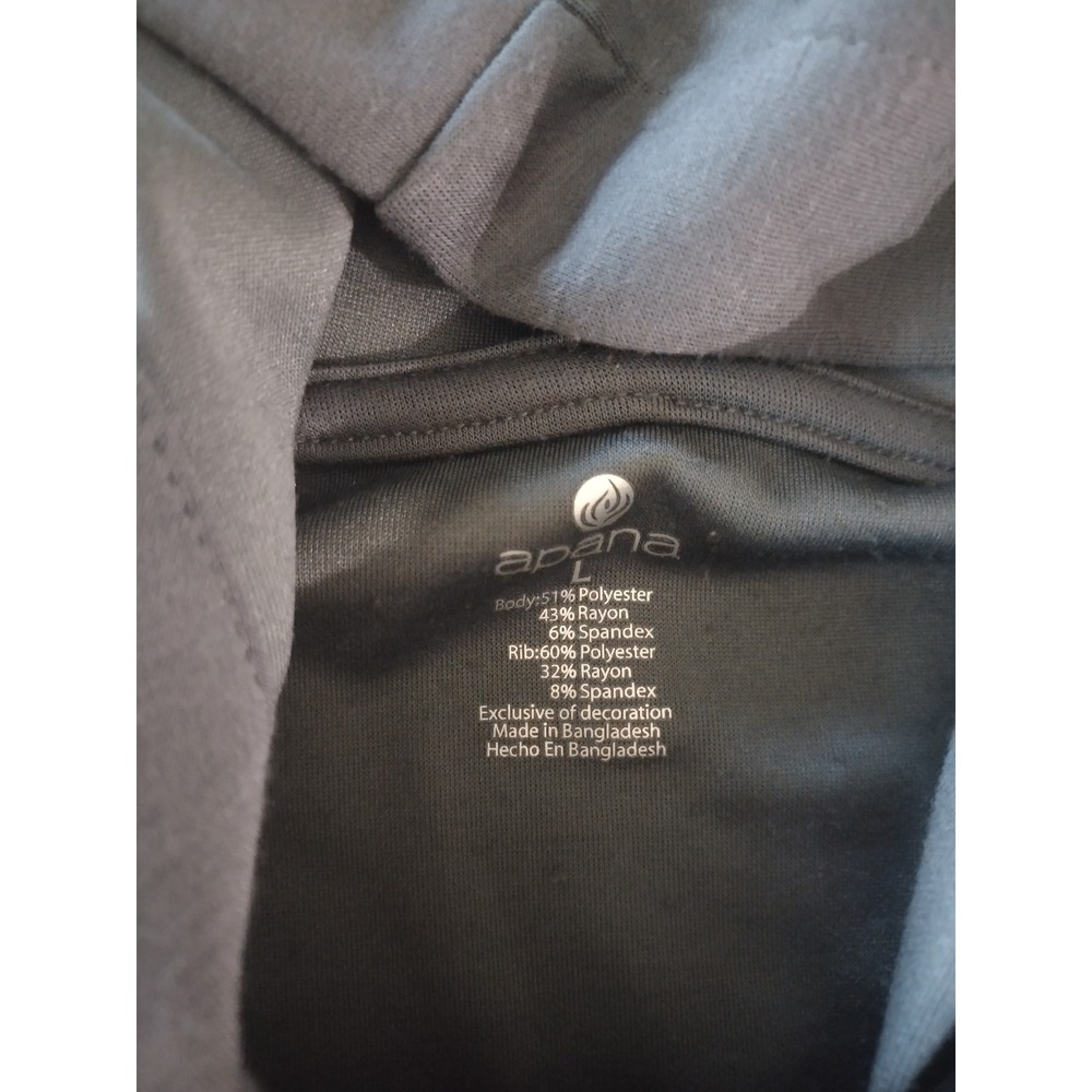Apana Full Zip Hoodie Jacket Thumb Holes Athleisure Gray Size L - Picture 4 of 6